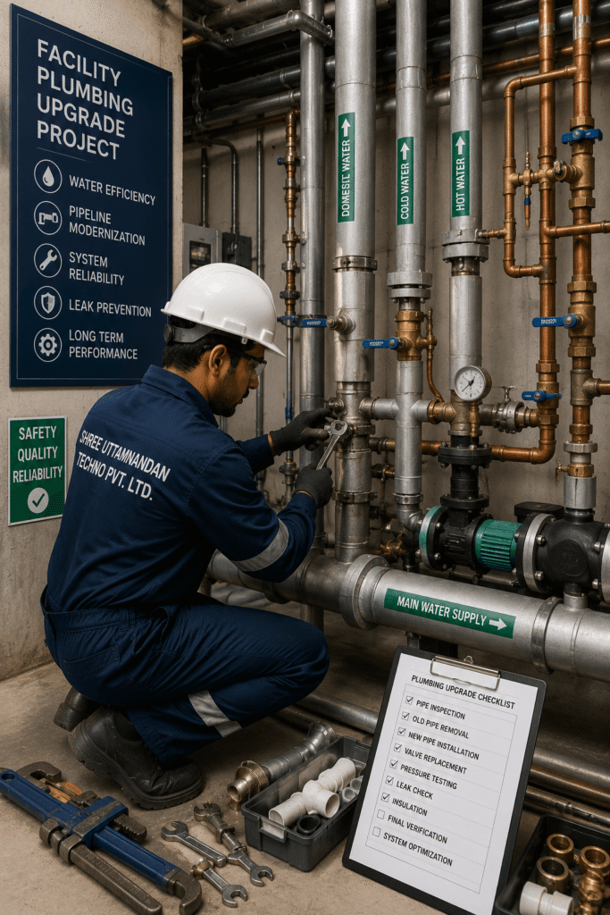 Plumbing upgrade in a modern facility (1)